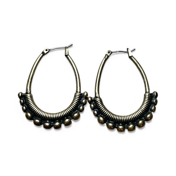 Lucky Brand Jewelry - Lucky‎ Brand Antique Gold Beaded Hoop Earrings